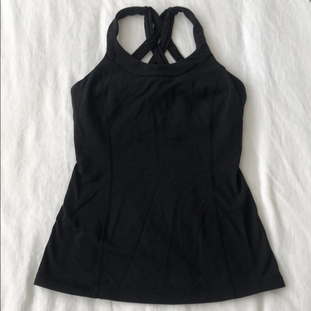 Lululemon Black Criss Cross strap Tank-Size 4